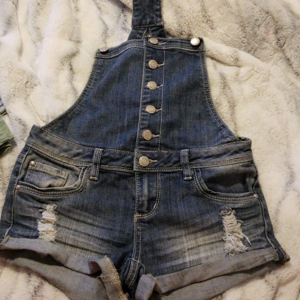 Denim one piece shorts
